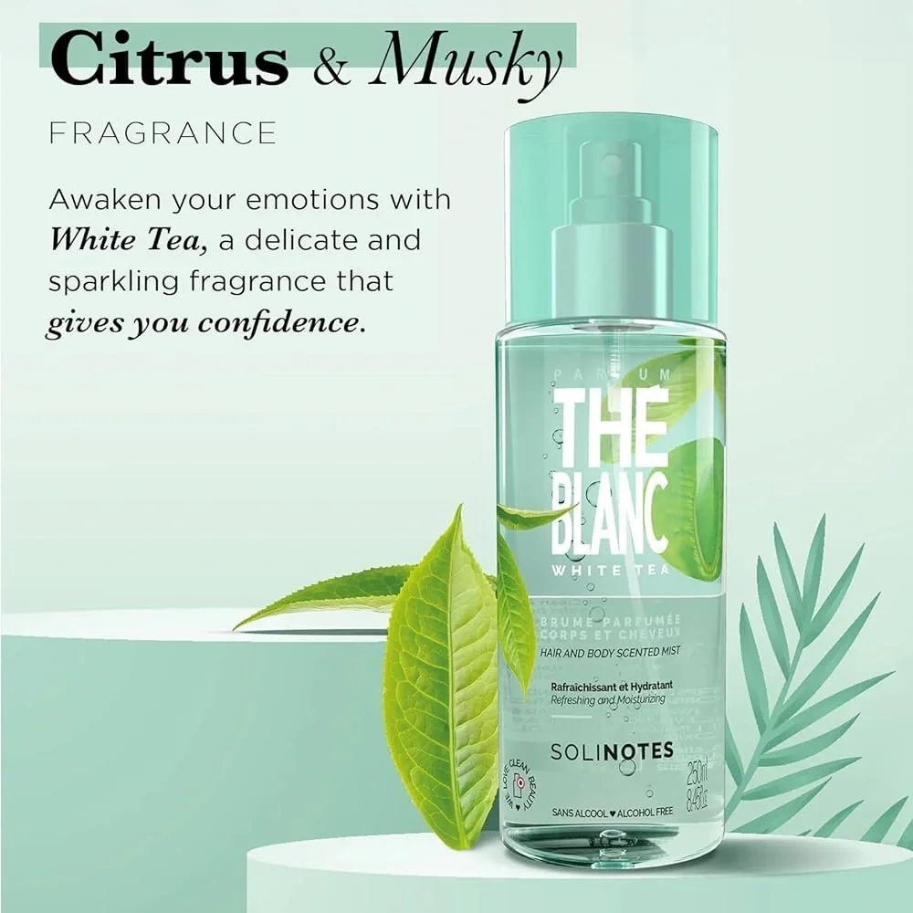 Solinotes White Tea Hair & Body Mist | Alcohol-Free, Cruelty-Free (8.45 fl oz)
